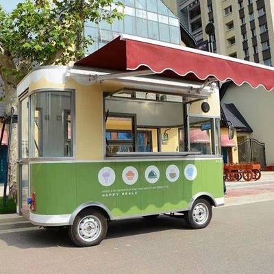 Multifunktionaler Silber 304 Edelstahl mobiler Elektro-Lebensmittelwagen für beliebte Snackverkäufe