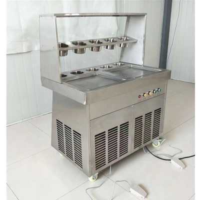 Doppelkompressor Mini gebratene Joghurt Maschine für hausgemachte Frucht Eiscreme Roll zu Hause