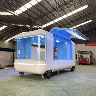Food Truck Dreirad aus Edelstahl und lackiertem Verzinkungsplatten