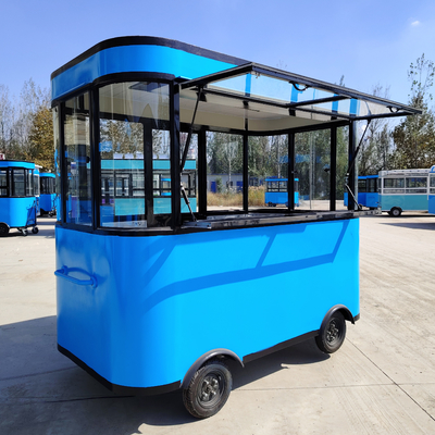 Outlet Mobile Fast-Food-Wagen für Snacks Getränke Eiscreme Kaffee Milch Tee und Fruchtsaft