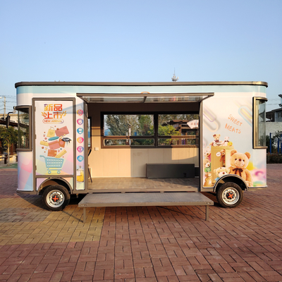 Bauarbeiten Mehrfunktionales elektrisches mobiles Boutique-Wagen für Speisen und Snacks