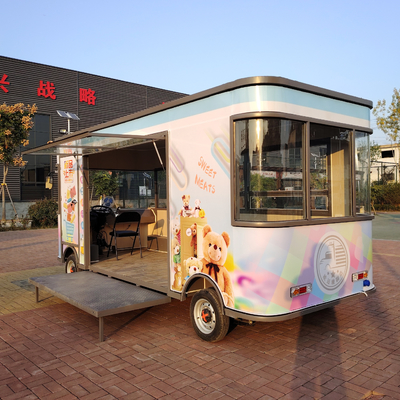 Bauarbeiten Mehrfunktionales elektrisches mobiles Boutique-Wagen für Speisen und Snacks