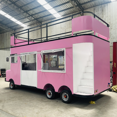 Luxus-Truck-Anhänger mit Doppeldeck für Fastfood Snacks Getränke Eis und Kuchen