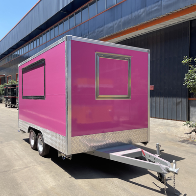 Multifunktionaler mobiler Fastfood-Snack-Anhänger im Quadrat-Stil für Fleischverarbeitungsbetriebe