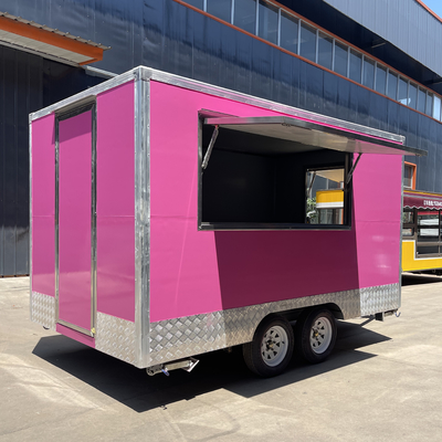 Multifunktionaler mobiler Fastfood-Snack-Anhänger im Quadrat-Stil für Fleischverarbeitungsbetriebe