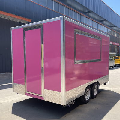 Multifunktionaler mobiler Fastfood-Snack-Anhänger im Quadrat-Stil für Fleischverarbeitungsbetriebe