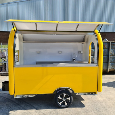 Vakuumreifen mobile Lebensmittelkarren mit gegrillter Wurstmaschine und Edelstahldesign