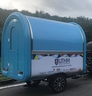 Vakuumreifen mobile Lebensmittelkarren mit gegrillter Wurstmaschine und Edelstahldesign