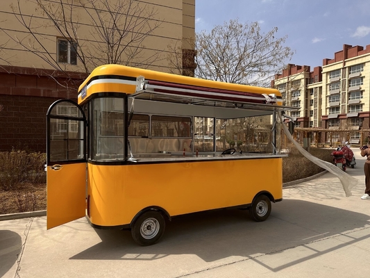 Außenbetrieb Motor Food Truck Van Küche Square Style Elektrische Eiscreme Auto 4x2