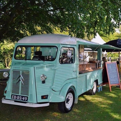 Maßgeschneiderter Citroën Bus Food Truck für Straßenkaffee Burger Pommes Frites und Eiscreme
