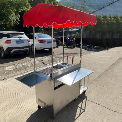 110v/220v mobile Edelstahl Straßen-Food Snack Gas Trolley Handwagen für 2023