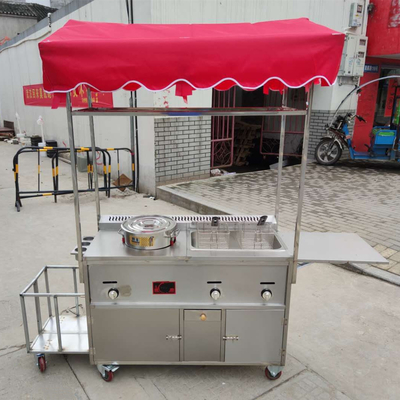 110v/220v mobile Edelstahl Straßen-Food Snack Gas Trolley Handwagen für 2023
