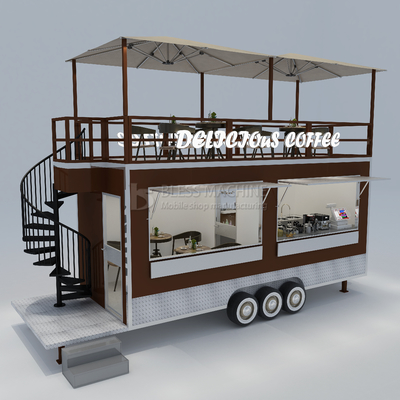 40 km/h Mobilkaffeehaus Fastfood Restaurant Schlepperwagen mit zweiten Stock
