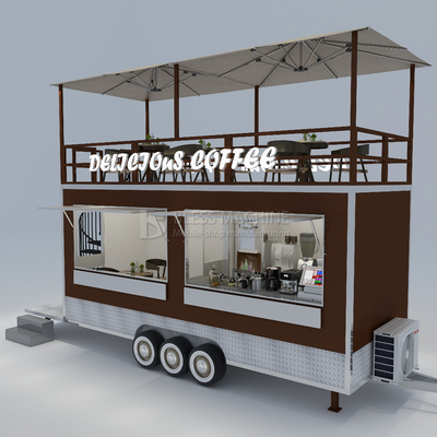 40 km/h Mobilkaffeehaus Fastfood Restaurant Schlepperwagen mit zweiten Stock