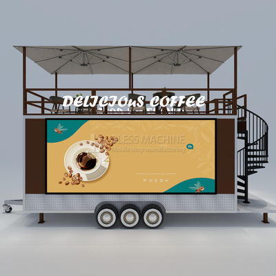 40 km/h Mobilkaffeehaus Fastfood Restaurant Schlepperwagen mit zweiten Stock