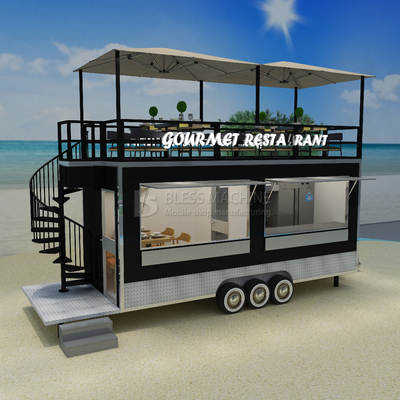 40 km/h Mobilkaffeehaus Fastfood Restaurant Schlepperwagen mit zweiten Stock