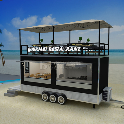 40 km/h Mobilkaffeehaus Fastfood Restaurant Schlepperwagen mit zweiten Stock