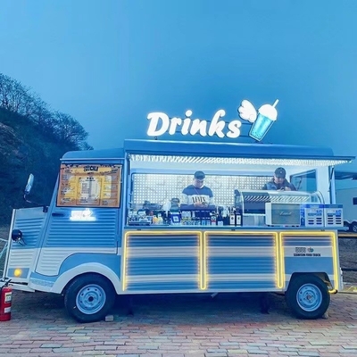 4 Straßenräder Elektrischer Mobilwagen für Mehrzweck-Fastfood Snack Catering Getränke Kaffee