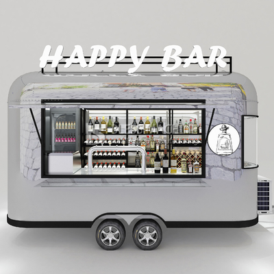 2022 Electric Mobile Wein Cocktail Drink Bar Van angepasste Länge Edelstahl Anhänger