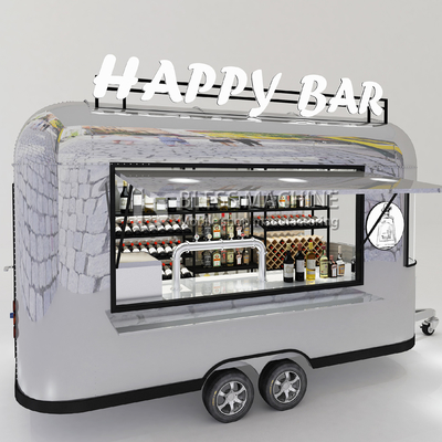 2022 Electric Mobile Wein Cocktail Drink Bar Van angepasste Länge Edelstahl Anhänger