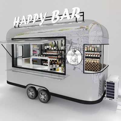 2022 Electric Mobile Wein Cocktail Drink Bar Van angepasste Länge Edelstahl Anhänger