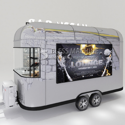 2022 Electric Mobile Wein Cocktail Drink Bar Van angepasste Länge Edelstahl Anhänger