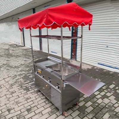 2022 Multipurpose Mobile Edelstahl Straßen-Food Snack Trolley Handkarren angepasst
