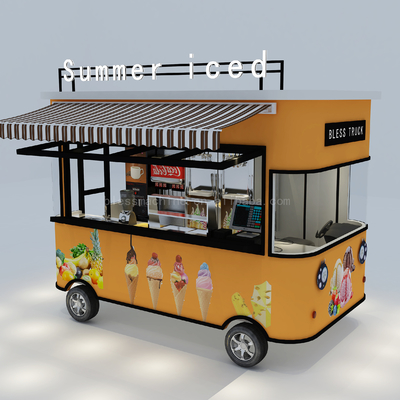 1000 kg Elektrische mobile Eiscreme Kaltes Getränk Kaffee Milchtee Lieferwagen für den Sommer Eis