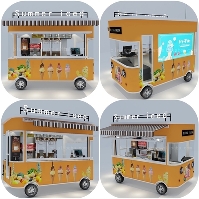 1000 kg Elektrische mobile Eiscreme Kaltes Getränk Kaffee Milchtee Lieferwagen für den Sommer Eis