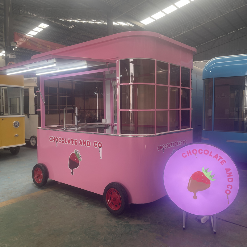 Mobilkaffee Milch Tee Sojabohnenmilch Frischsaft Gemüse Obstsalat Wagenwagen mit 1