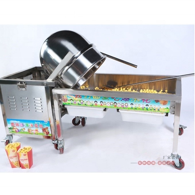 Material 304 Edelstahl Karamellpopcornmaschine 15% Energieeinsparung auf der Kantonmesse