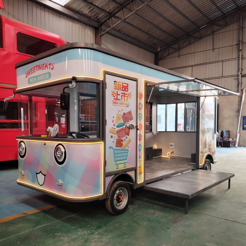 Bauarbeiten Mehrfunktionales elektrisches mobiles Boutique-Wagen für Speisen und Snacks