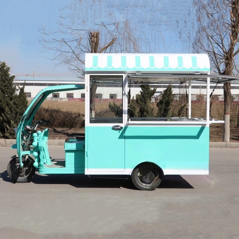 Mehrzweckmobiles Elektro-Fastfood-Snack-Dreifahrrad mit 3 Straßenrädern Geschwindigkeit 40 km/h