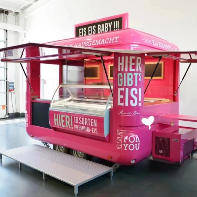Hotdog-Wagen Eiscreme Bierbar und Softdrinks Mobil-Lebensmittel-Lkw 600 KG bis 1400 KG