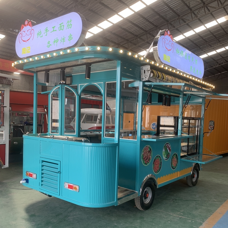 4 Räder mobile Nahrungsmittelfahrzeuge für Hot Dog-Wagen und Catering-Konzession Kaffee-Food-Anhänger