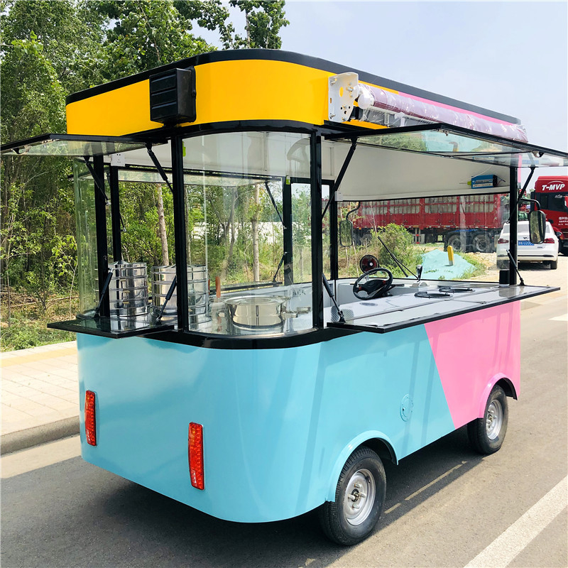 Außenbetrieb Motor Food Truck Van Küche Square Style Elektrische Eiscreme Auto 4x2