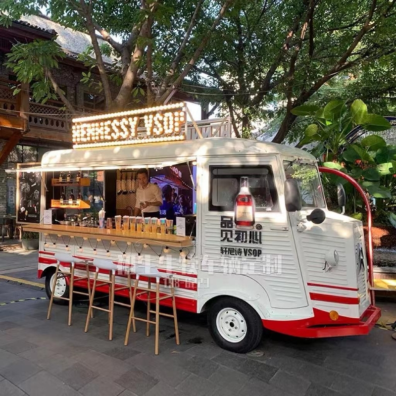 Maßgeschneiderter Citroën Bus Food Truck für Straßenkaffee Burger Pommes Frites und Eiscreme
