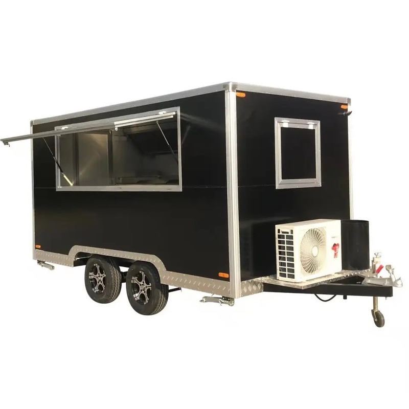 110v/220v Fleischverarbeitungsbetriebe Antriebsfähiger Crepe-Anhänger Food Truck Café mit voll ausgestatteter Küche