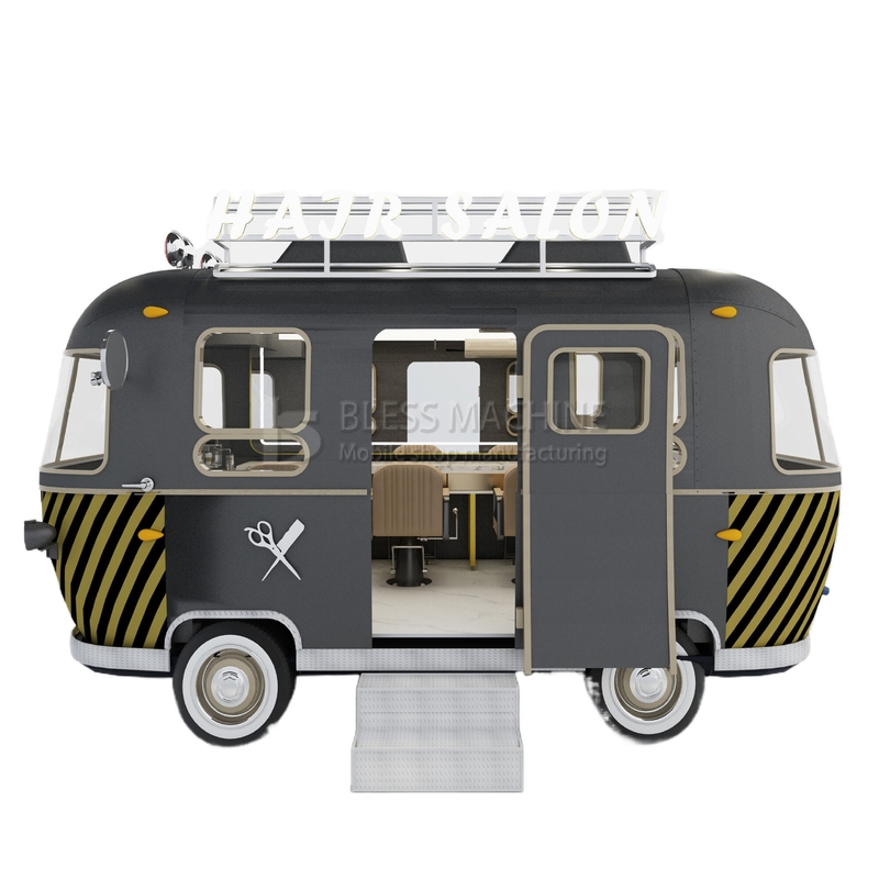 1000 kg Edelstahl Elektrisch Mobilhaarsalon Barbershop Van Truck Anhänger