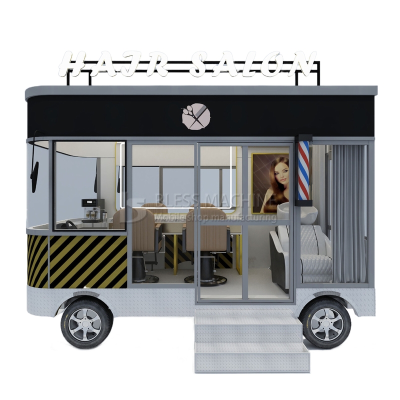 3.0kw Elektrische mobile Haarschneiderei Barber Shop Style Design Perm Van Truck Trailer Wagen
