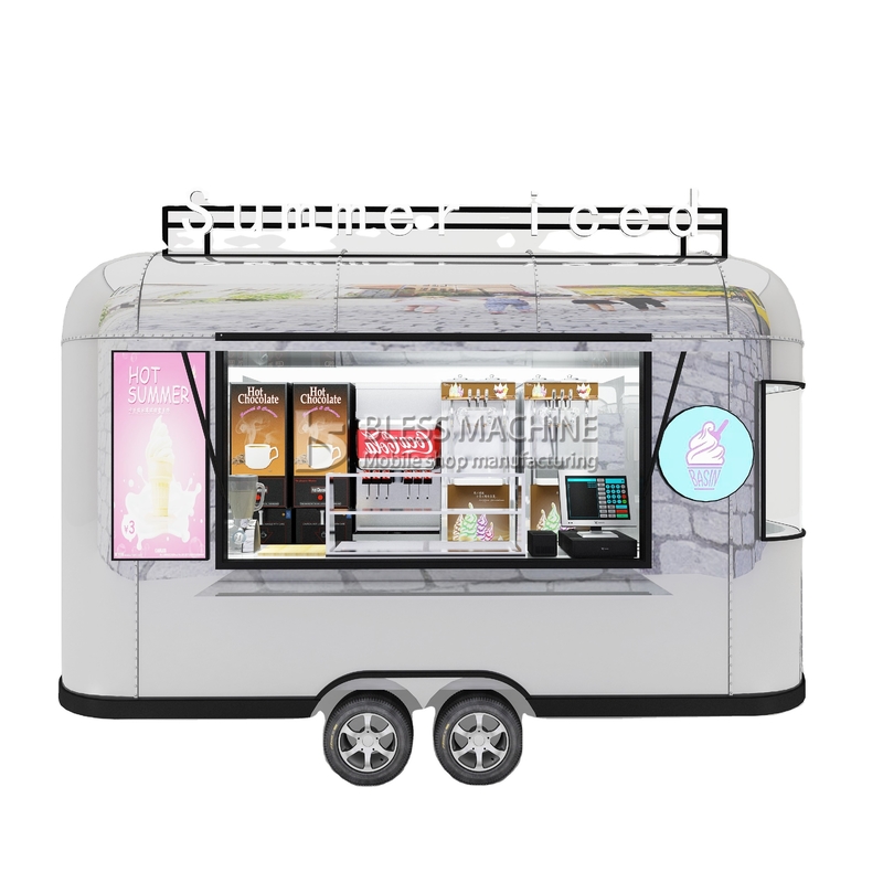 Outlet Mobile Eiscreme Getränke Essen Snack Van Trailer Boutique mit 1000 kg Kapazität